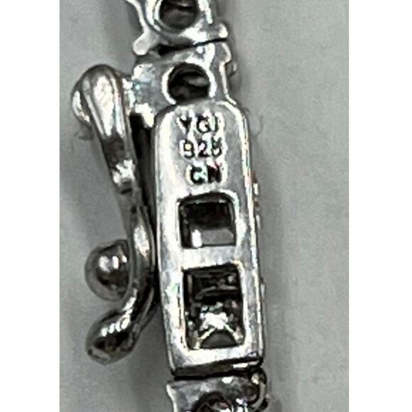 YGI Sterling Silver lolite/Tanzanite Emerald Cut Center Stone CZ Tennis Necklace - Picture 8 of 16